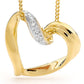 Sliding Gold and Diamond Heart Pendant