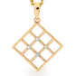 Square Basket Weave Pendant with Diamond