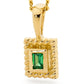 Mini pendant with Green CZ - Micro Gems