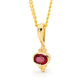 Gold pendant with Bright red CZ - Micro Gems