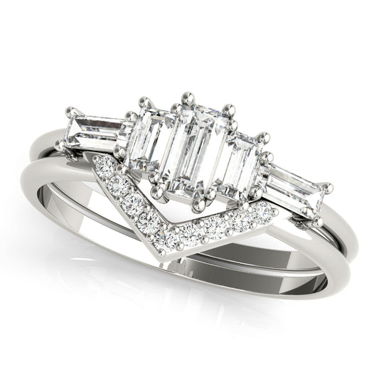 Fashion Ring Round & Straight Baguette