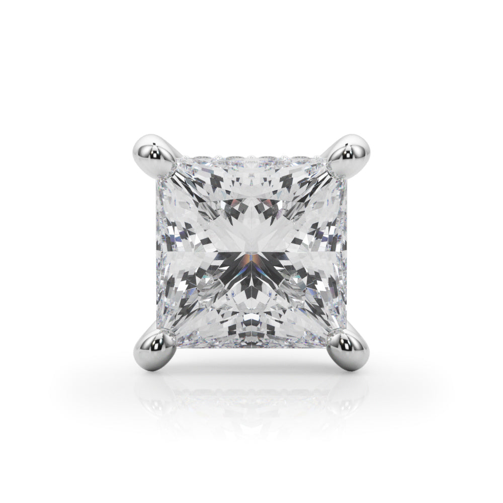 4 Prong Princess Cut Hidden Halo Head