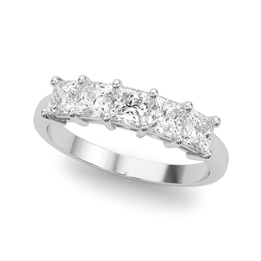Lab Grown Diamond 5 Stone Band Princess Cut