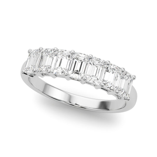 Lab Grown Diamond 7 Stone Band Emerald Cut
