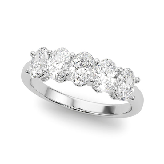 Lab Grown Diamond 5 Stone Band Oval
