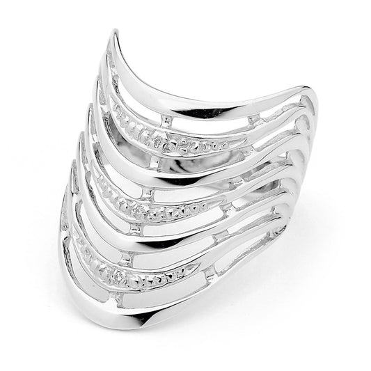 White Gold Seven Wishes Ring with Diamonds
