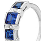 Sapphire Ring - White Gold -With Diamonds