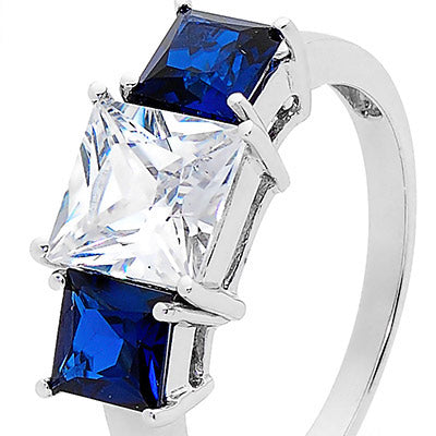 Sapphire and Cubic Zirconia Dress Ring