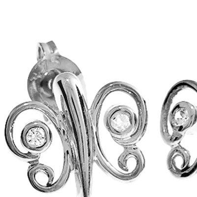 White gold Butterfly earrings with Cubic Zirconia