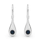 White Gold Blue Eyed Teardrops with Sapphire