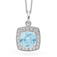 Blue Topaz Coloured Zirconia Pendant