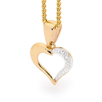 Classic diamond set heart pendant