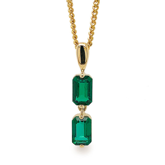 Oblong Emerald Pendant